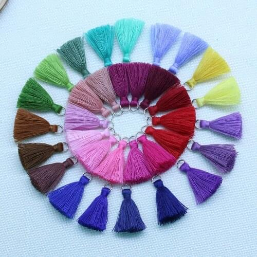 10pcs/lot 3.5cm Small Cotton Tassels Colorful Mini Polyster Fringe Tassles Charm Pendant for DIY Dangle Earring Jewelry Making
