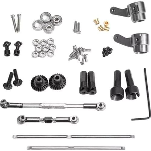 1/16 RC Car Spare Parts Upgrade Metal Front Rear Axle Gear/Hub Carrier/Steering