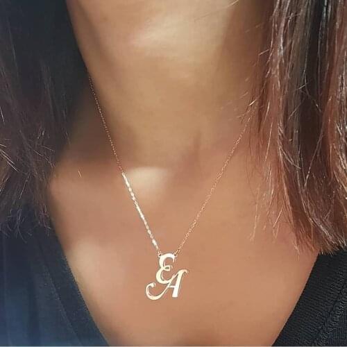 SPECIAL DAY GIFT FOR PERSONAL LETTER SILVER NECKLACE