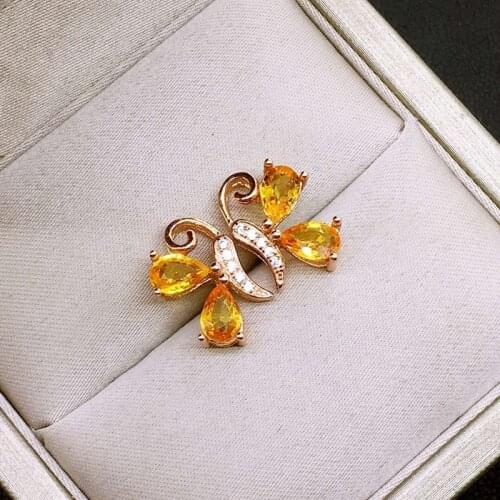 Natural Citrine 925 4 sterling-silver-jewelry Fashion Stud Earring S925