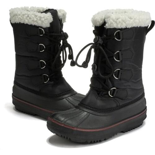 Skoex Kids Snow Boots Girls Winter Warm And Comfortable Non-slip Rain Boots Childrens Plus Velvet Fashion Outdoor Casual Shoes