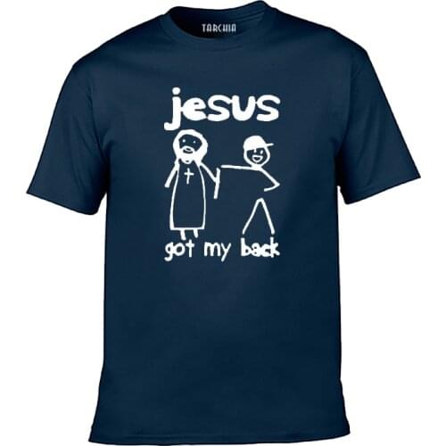 TARCHIA New Arrived t-shirt Cotton Tops Tees Men Short Sleeve Jesus Got My Back Kids Boy Casual Homme T Shirt Tee Plus Fashion