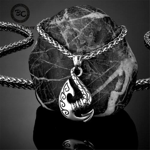 Vintage Men Vikings Hook Ax Pendant Norse Vegvisir Amulet Stainless Steel Anchor Necklaces Genuine Leather Male Antique Jewelry