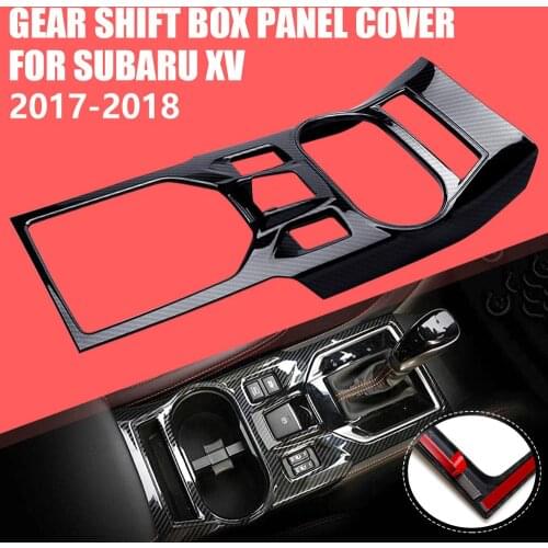 Carbon Fiber Look Interior Gear Shift Box Panel Cover Trim Trim Interior Dashboard Accessories For Subaru XV 2017-2018