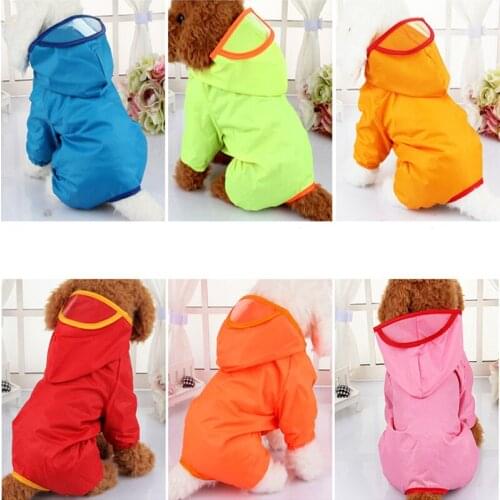 Waterproof Dog Puppy Raincoat Dog leisure Hoodies Apparel Raincoat Jacket 4 Colors XS-2XL Hot Selling Pet Costume