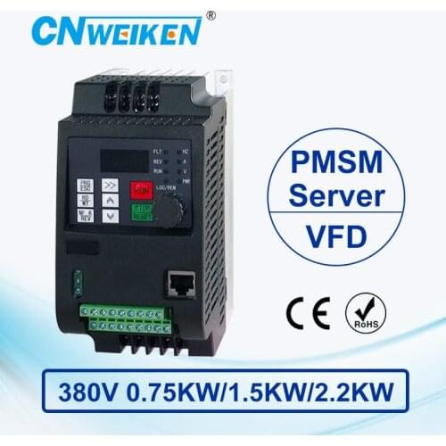 Wk600B Vector Control frequency converter 0.75kw/1.5kw/2.2kw Three-phase 380V Permanent magnet synchronous motor variable frequency speed control controller servo drive