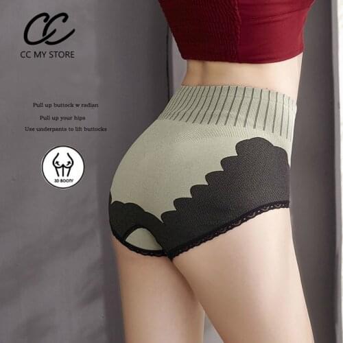 Women High Waist Sexy Soft Cotton Panties Women High Quality Lace Bow Underwear Seamless Slimming Body Shaper Briefs Lingerie