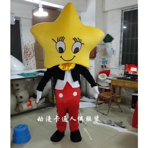 Star Mascot Costume Five Stars Cartoon Character Mascotte Outfit Suit Fancy Dress for Halloween Carnival Party Events