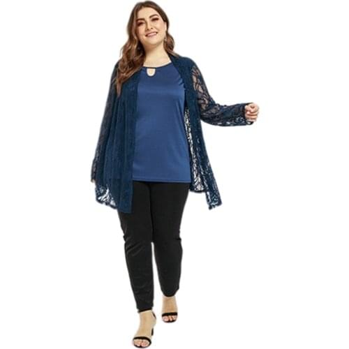 Plus Size See-through Coat With Bare Back 2021 Europe and America Womens Sexy Clothing Fat MM New Coat