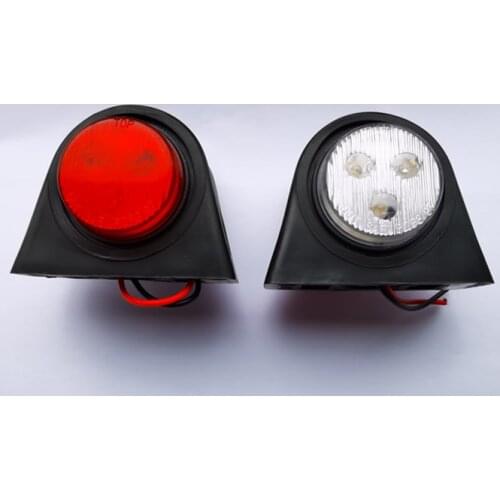 1Pair Universal 2'' Truck Trailer Caravan 10-30v 24v LED Double Side Marker Clearance external Lights Warning Lamp Red White 1
