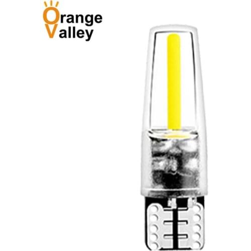 100Pcs Car Light T10 W5W 1 LEDs 194 501 Filament COB Glass Auto reading light Wedge Door Instrument Side Bulb Lamps DC 12V