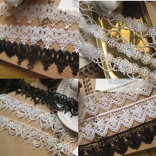 3yards/lot Polyester Embroidered Lace Trim Rose Flower Handmade Retro X453