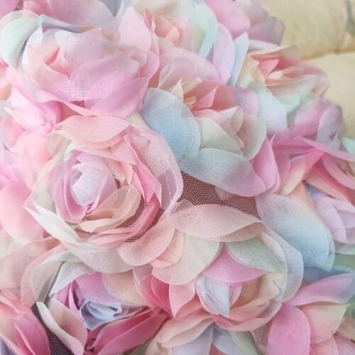 3D Roses Fabric,Wedding Dress Fabric,patchwork cloth,130*50cm/pcs
