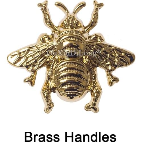 4PCS Bee Shape/Solid Brass Furniture Handles Door Knobs and Handles for Cabinet Kitchen Cupboard Drawer Pulls Home Decor GF416