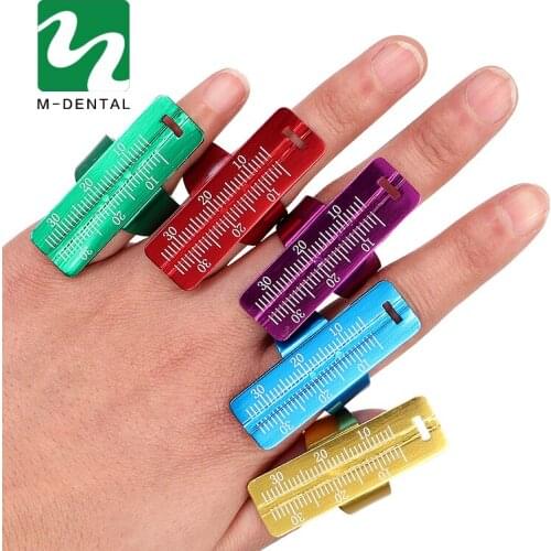 5 pcs Colorful Aluminium Dental Endo Finger Rulers Span Measure Scale Endodontic Dental Instruments Finger Ruler Free Shipping
