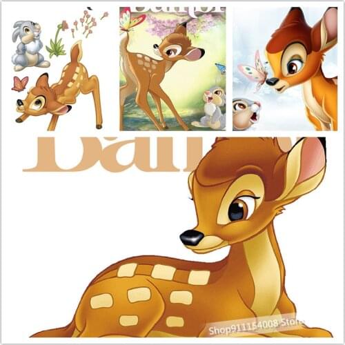 Disney 5D DIY Diamond Embroidery Bambi Cartoon Animals Diamond Painting Full Square Mosaic Cross Stitch Kit Home Decor Gift