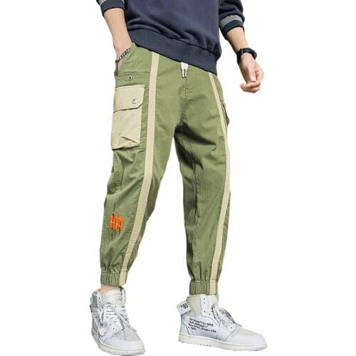 2020 Men Cargo Pants Streetwear Hip Hop Sweatpants Joggers Harem Pants Elastic Waist Harem Trousers NXP05