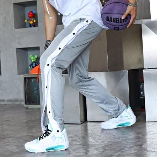 Sports Pants for Man Casual Trousers Men 2021 Spring New Contrast Color Double Breasted Sports Pants Man Loose Sweat Pants