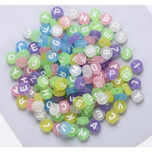 100Pcs/pack 4x7mm Acrylic Loose Beads Frosted English Letter Beads DIY Childrens Early Education Candy Dispersion Beads