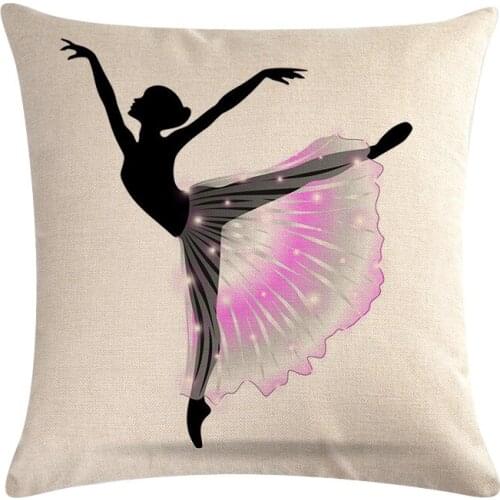 Ballet Dancer Lounge Sofa Cushion Cover Luxury Elegant European Style Cotton Linen Pillow Case Home Art Decoration