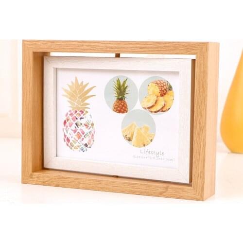 Double-sided photo frame settable photo frame photo frame 6 inch 7 inch 8 inch wooden rotating picture frame