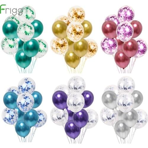 Frigg 10pcs Metallic Birthday Balloon Latex Gold Confetti Balloon Wedding Party Decoration Helium Ballon Air Baby Shower Baloon