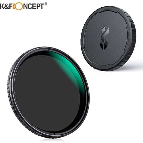K&F Concept ND2-ND32 Fader ND Filter Lens Neutral Density Variable Multiple Layer Nano Coated with Lens Cap 67mm 72mm 77mm 82mm