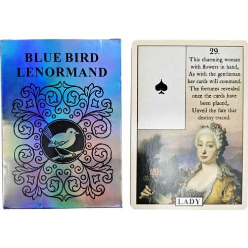 New Blue Bird Lenormand Oracle Tarot Card For Fate Divination English Tarot Deck Card Board Game For Adult Party Playing