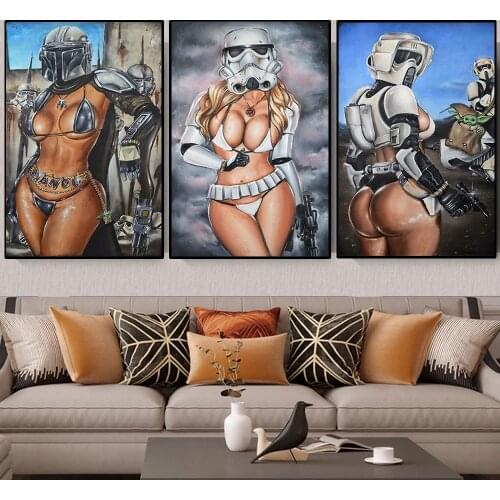 Star Wars Movie Posters Jedi Knight Canvas Prints Painting Bohemia Sexy Lady Wall Art Picture Home Living Room Decor Cuadros