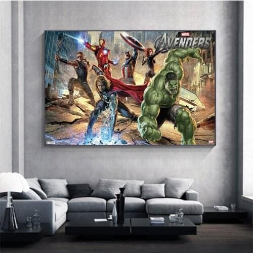 Marvel Comics Avengers Superheroes Canvas Painting Hulk Iron Man Posters and Prints Wall Art Picture Living Room Decor