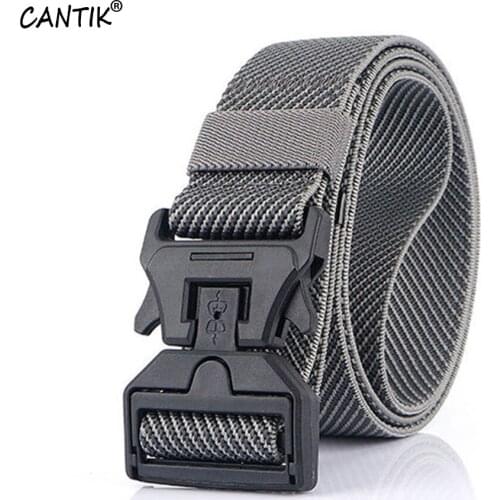 CANTIK New Light Sport Twill Elastic Belts Polyester Woven Nylon Belt Magnetic Buckle Leisure Accessories for Men 3.8cm CBCA200