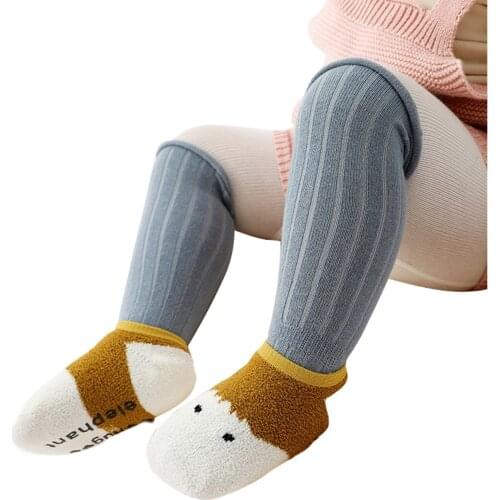 Newborn Baby Girls Boys Cotton Socks +Socks Covers Soft Cotton Knee High Leg Warmer Infant Toddler Non-Slip Socks Sets 0-3Y