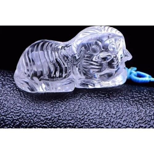 Wholesale White Natural Crystal Pendants Fine Carved Pet Dog Pendant Sweater Chain Necklace Lucky for Women Men Gift Jewelry