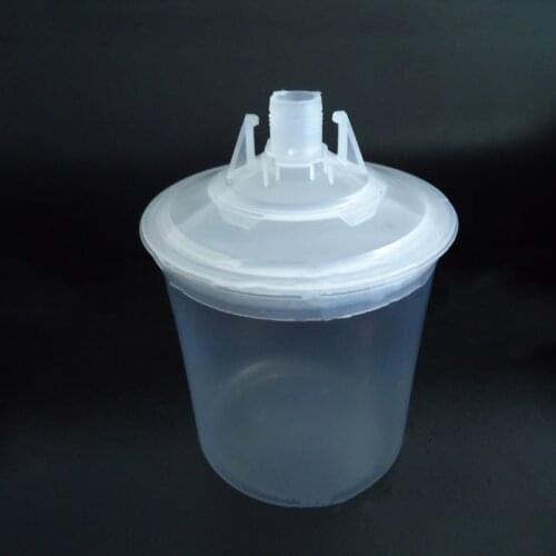 600ML Transparent Plastic Paint Mixing Cups Inner Cup with Lids for Spray-Gun D7WA