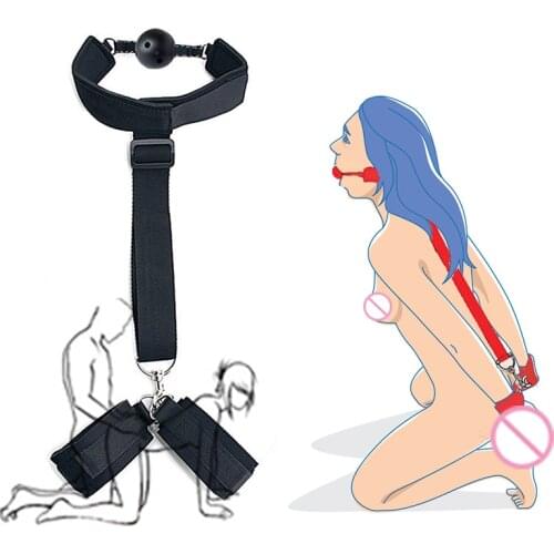 Adjustable G Spot No Vibator Sex Toys For Women Couples Restraints Collar Handcuffs & Ankle Cuffs Slave Bdsm Bondage Set Fetish