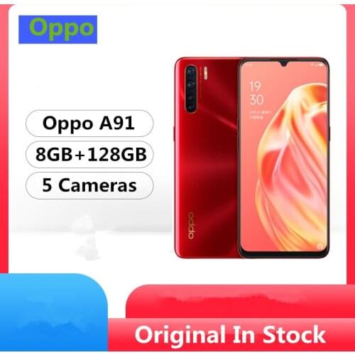 In Stock Oppo A91 Smart Phone Helio P70 Android 9.0 6.4" 2400x1080 8GB RAM 128GB ROM 48.0MP+8.0MP+2.0MP+2.0MP+16.0MP New Model