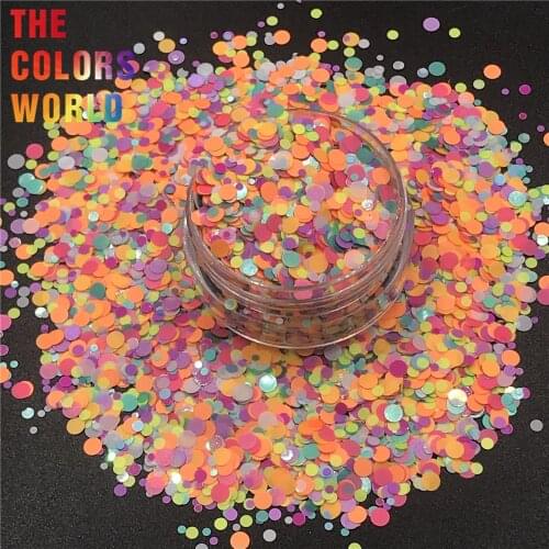 TCT-292 Sugar Colors Candy Round Dot Shape Nails Glitter Nails Art Decoration Body Glitter Makeup Face Painting Gel Festival DIY