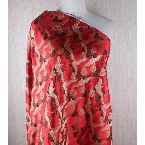 75*50cm Geese Design Jacquard Fabric Brocade Fabric 75x100cm for Clothing Dress Costume Festival Decoration