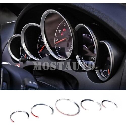 Interior Front Dashboard Edge Trim Cover For Porsche Cayenne 2011-2017 5pcs Silver/Blue/Red Car Accessories Interior Car Decor