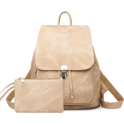 2020 PU Women Backpack Imitation Denim Pattern Suit Backpacks Retro Style Female Bag