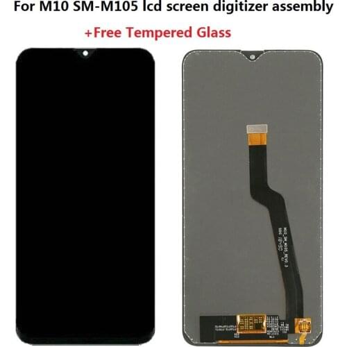 Free Tempered Glass+AAA TFT LCD Screen Display and Digitizer Assembly for Samsung Galaxy M10 SM-M105/M20 SM-M205 - Black