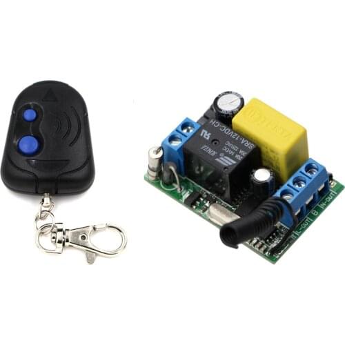 1Set AC 220V 10A 1 Channel Wireless Relay Remote Control Switch Receiver With 2Keys Transmitter ON OFF 315/433Mhz