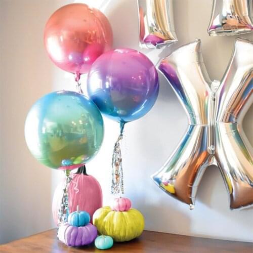 1pc 22inch 4D Round colorful Dimensional gold Foil Balloons Wedding Birthday Party Decor Helium Inflatable Globos