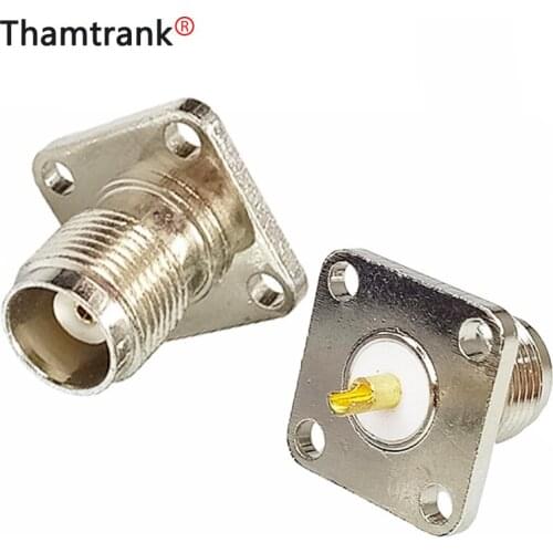 10pcs/lot TNC Female Jack Panel Mount Connector Nickel Plated Female TNC Chassis RF Connector Wholesale