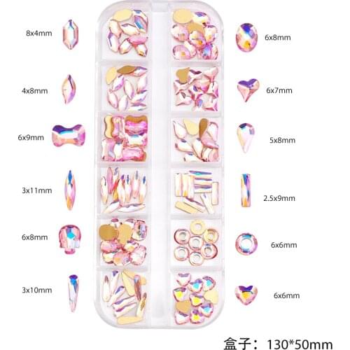 120 Pcs Nail Accessories Stones Decoration Nail Art Glitter Irregular Size Diy Crystal Stones