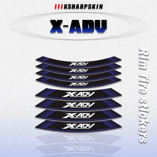 8Pcs Motorcycle Inner wheel stickers Rim film border decals tire decoration sticker For HONDA X-ADV XADV750 xadv 750