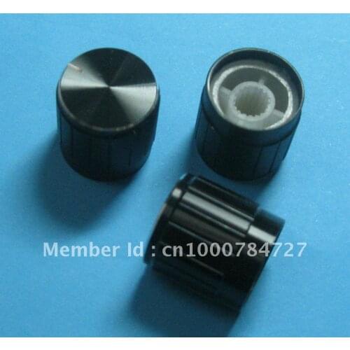80 pcs Circular Knob Aluminium Cover For Audio Pots Use Black