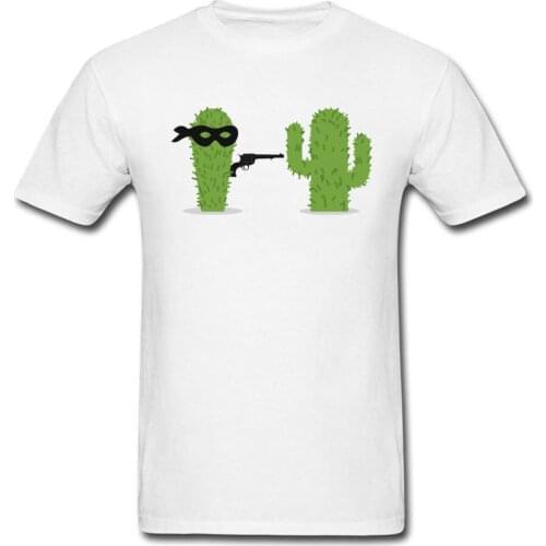 Brand New T Shirt Men Anime Tshirt Cactus Tees Succulent Hands Up! Gun Gangster T-shirts Funny Red Dead Redemption Sweatshirts