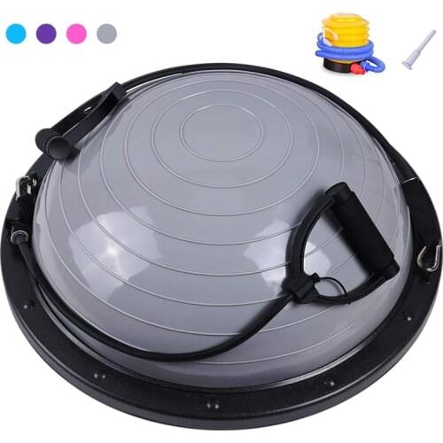 YXTC Yoga Pilates fitness Balance Ball Balance Board with Resistance Bands Stability Workout Strength Exercise Physical Therapy