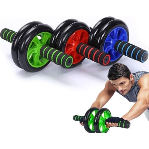 Abdominal Wheel Roller Muscle Exercise Equipment Workout Fitness Body Shape Building Double Wheel Ab Roller Gym Roller Trainer